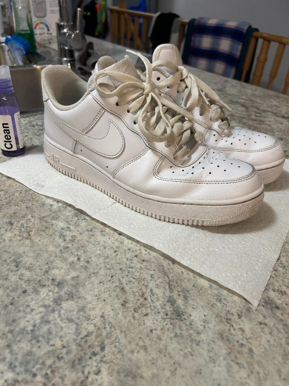 Nike Air Force 1 Low All White Classic Sneakers - Men's US 9.5 (Gently Used)